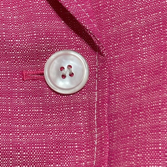 Kasper Linen Blend Jacket Blazer Barbie Pink Size 14 Tweed Career Workwear - Picture 5 of 8
